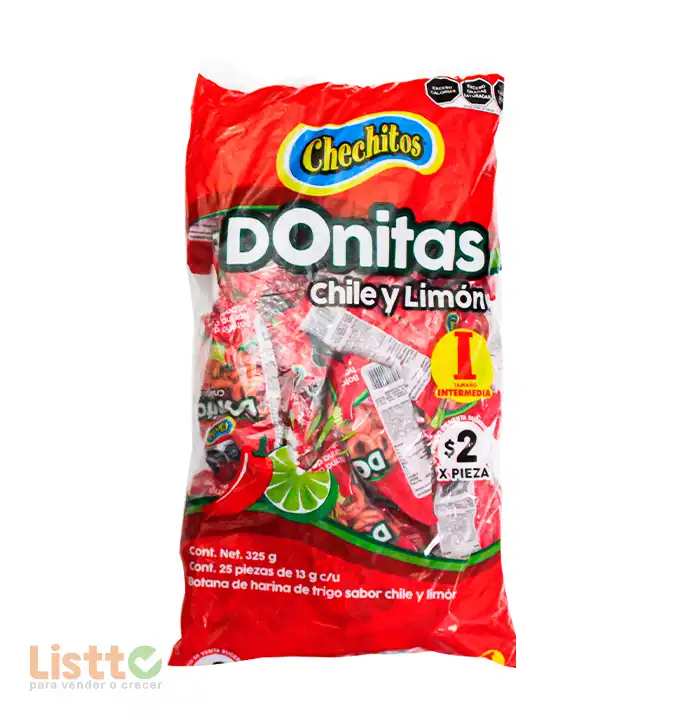 Chechitos Chechi Donitas Chile y Limón 24 pz.