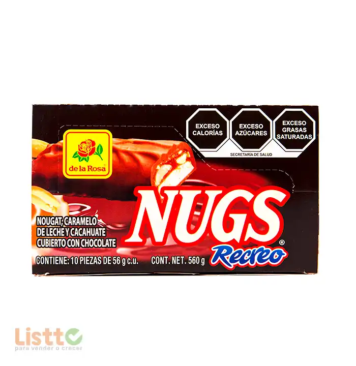 Chocolate de La Rosa Nugs Recreo 10 Pz.