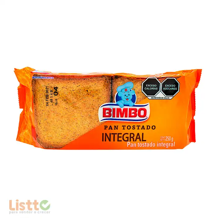 Pan Bimbo Tostado Integral 250 gr.