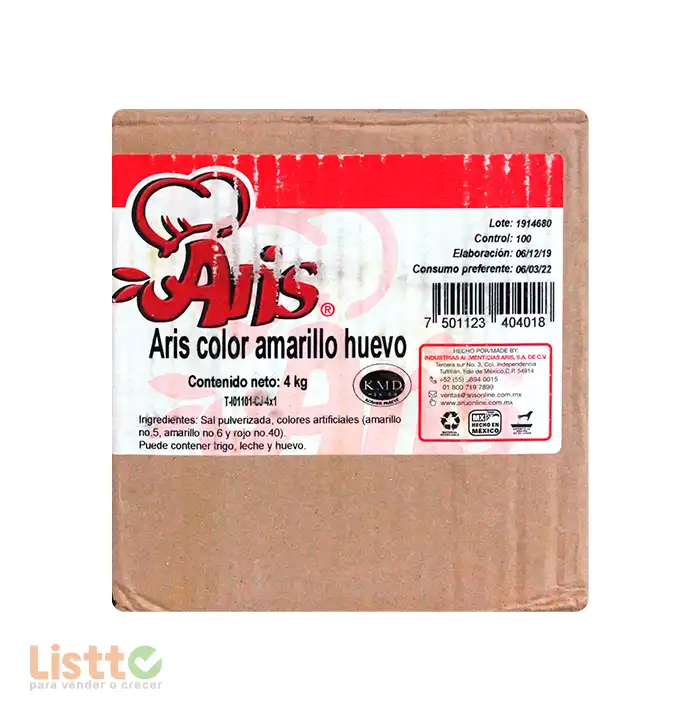 Colorante Aris Amarillo Huevo 1 Kg
