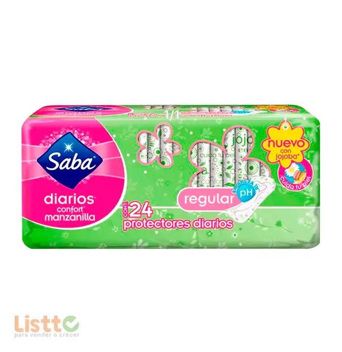 Toalla Panty Protector Saba Confort Manzanilla 24 pz.