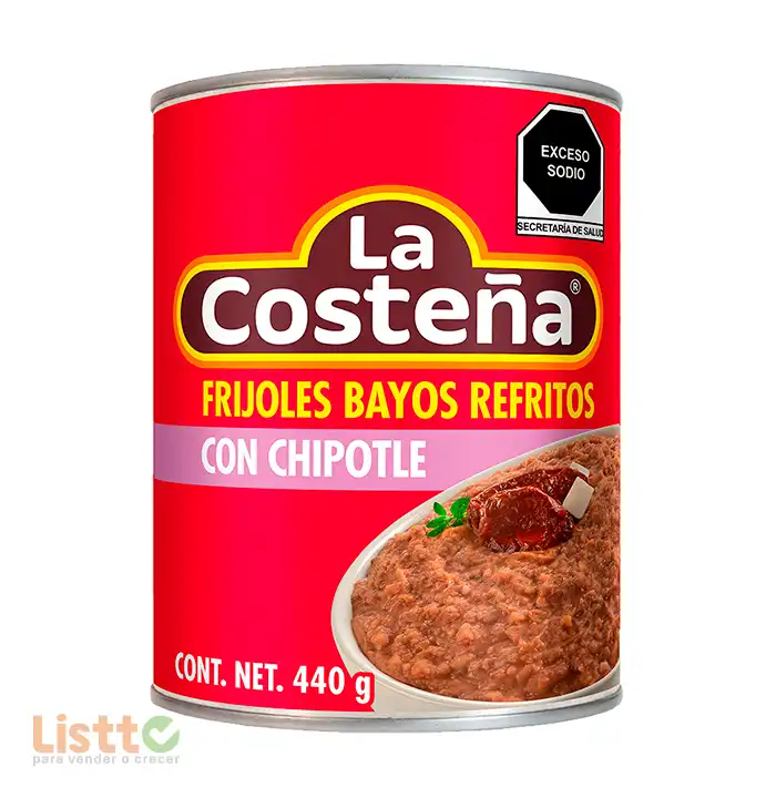 Frijol Bayo Refrito con Chipotle La Costeña 440 Gr.