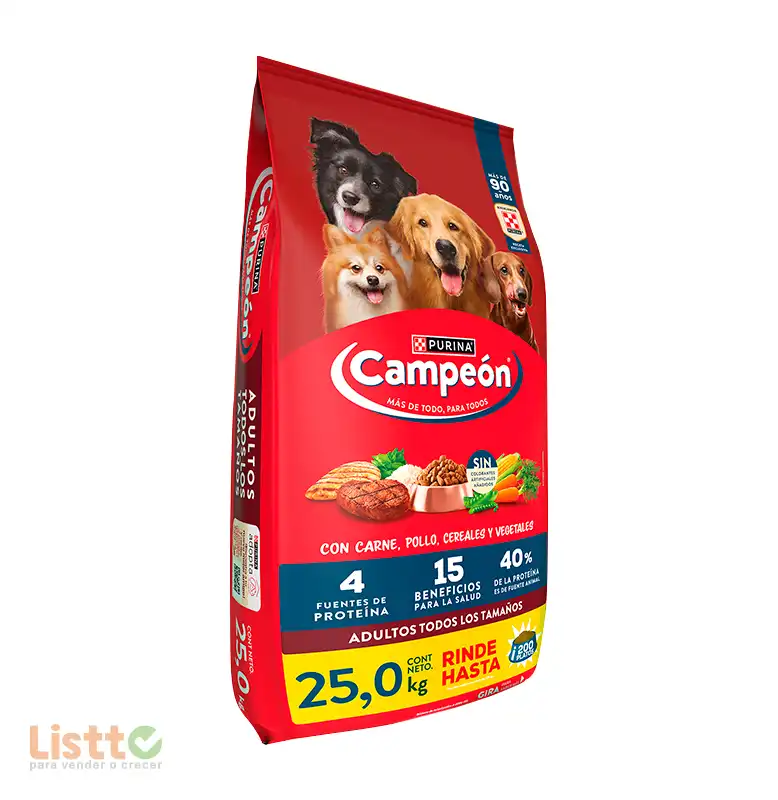 Cam peón Alimento seco Perros adultos todos los tamaños, carne y pollo, bulto 25 Kg