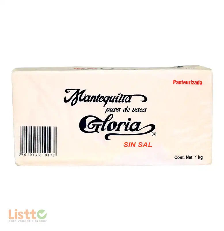 Mantequilla La Gloria sin Sal 1 kg.