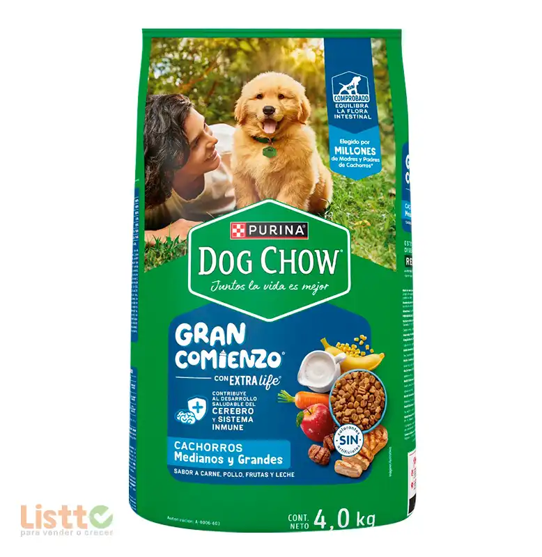 Dog Chow Alimento seco cachorros medianos y grandes, bulto 4 Kg