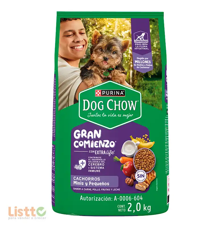 Dog Chow Alimento seco cachorros minis y pequeños, bulto 2 Kg