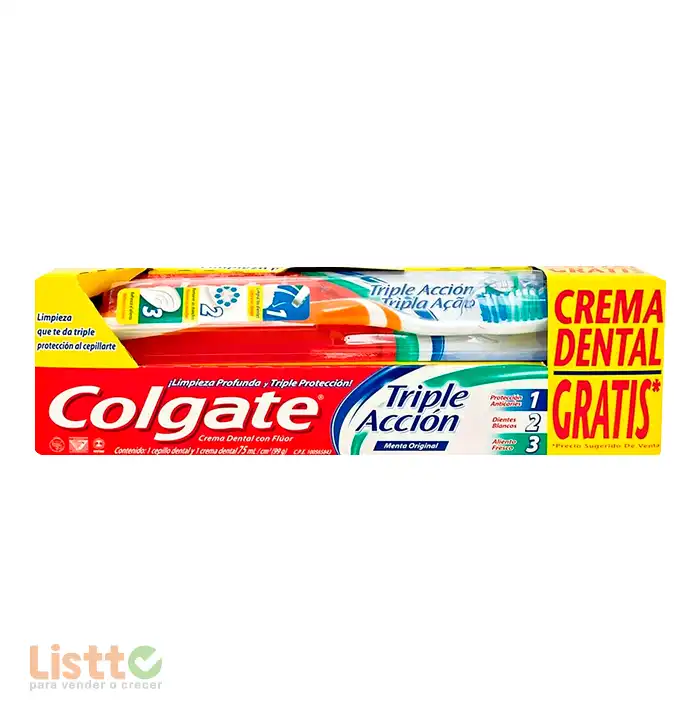 Cepillo Dental Colgate Triple Acción + Crema 75 Ml.