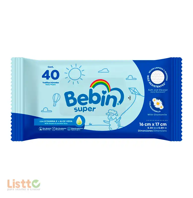 Toallitas Húmedas Bebín Súper 40 pz.