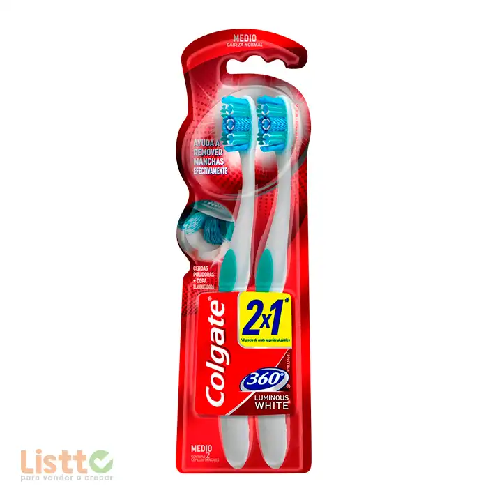 Cepillo Dental Colgate 360° Luminous 2x1 pz.
