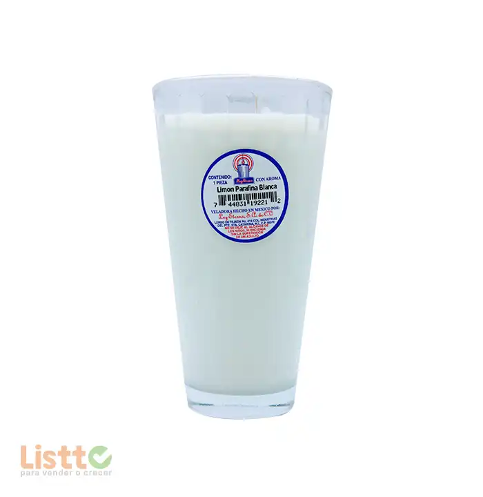 Veladora Luz Eterna Limón Parafina Blanca pz.