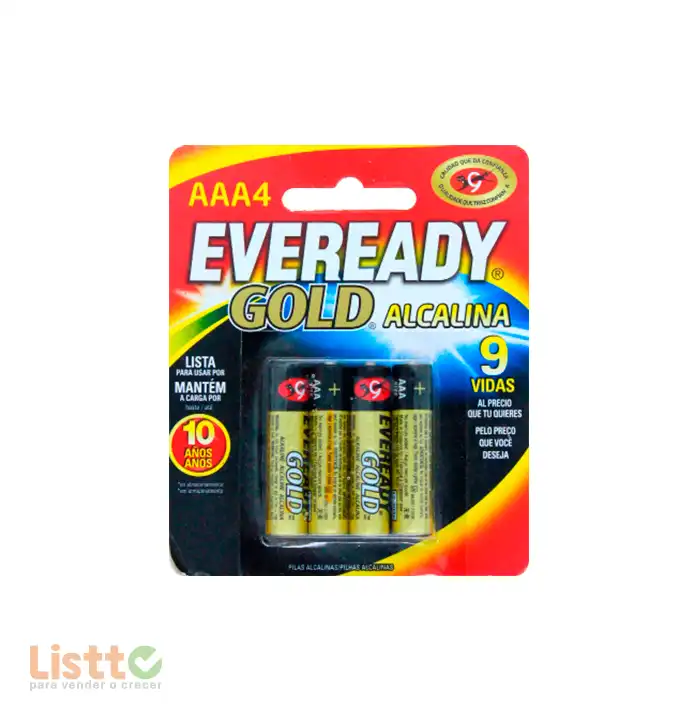 Batería Eveready Gold AAA 4 Pz.