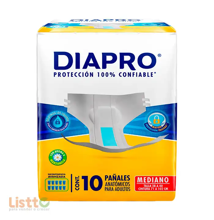 Pañal Diapro Confort Mediano 10 pz.