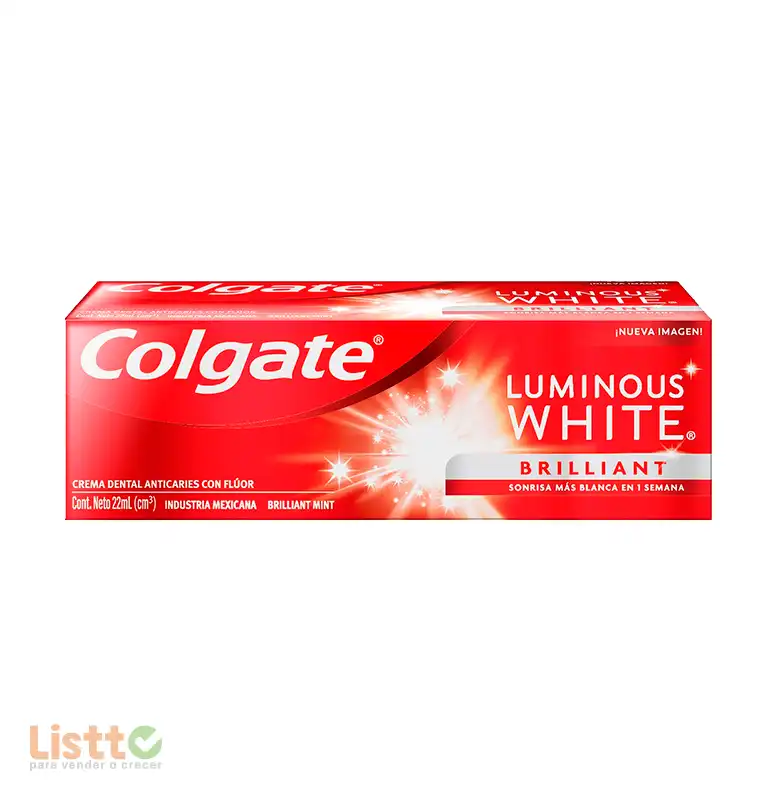 Crema Dental Colgate Luminous White 22 ml.