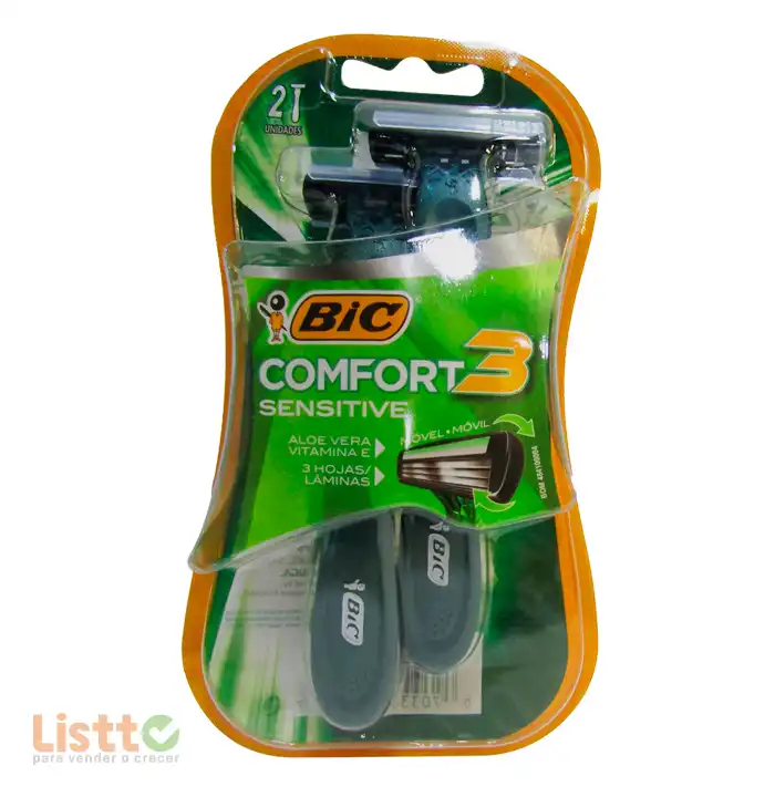Rastrillo Bic Comfort 3 Piel Sensible 2 pz.