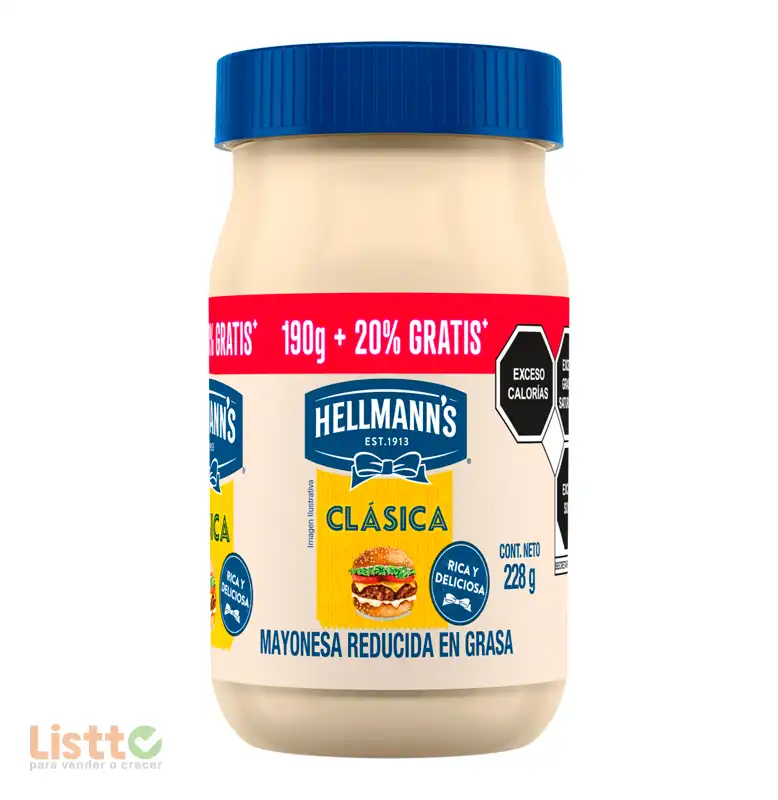 Mayonesa Hellmanns 228 Gr.