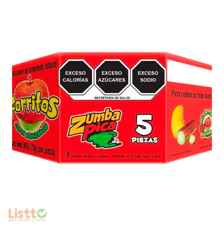 Dulce Zumba Pica Forritos Cubre Manzana 5 Pz.