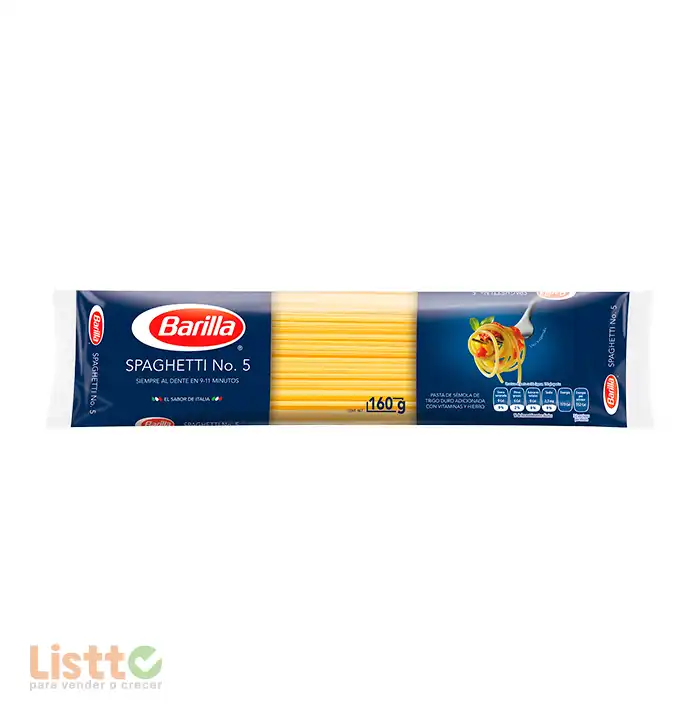 Pasta Barilla Spaguetti Número 5 160 Gr.
