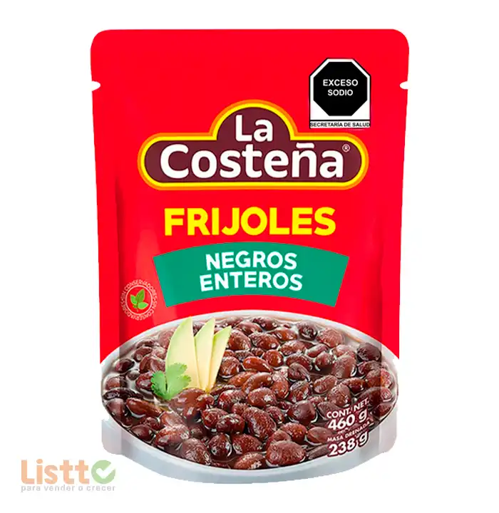 Frijol Negro Entero La Costeña Bolsa 460 gr.