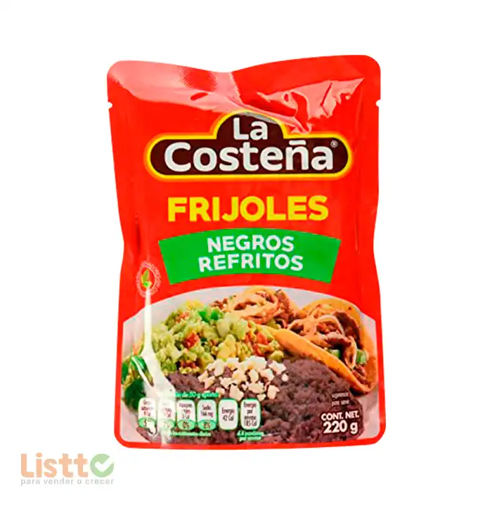 Frijol Negro Refrito La Costeña Bolsa 220 gr.