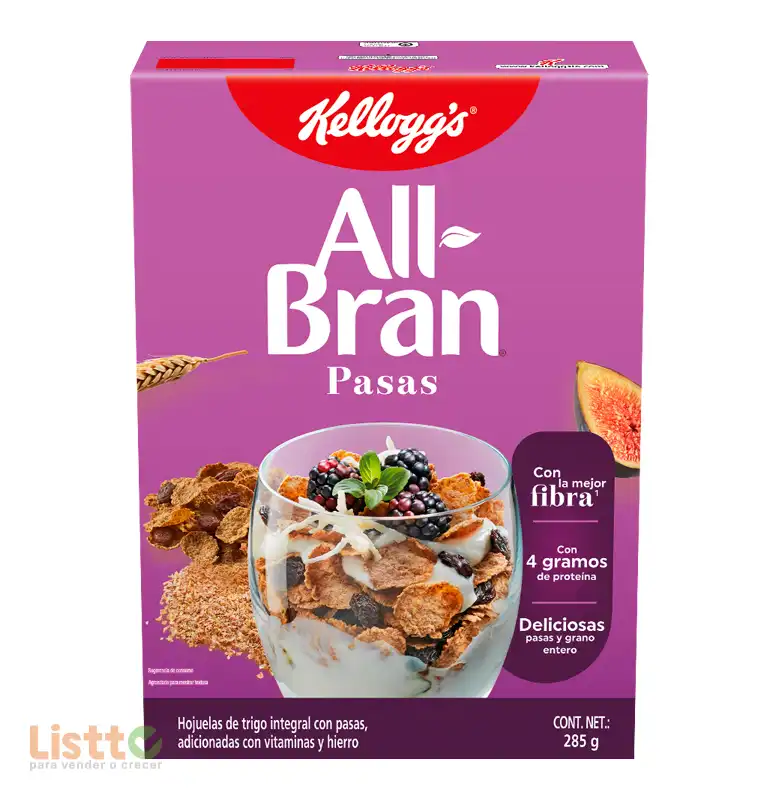 Cereal Kelloggs All Bran Pasas 285 gr.