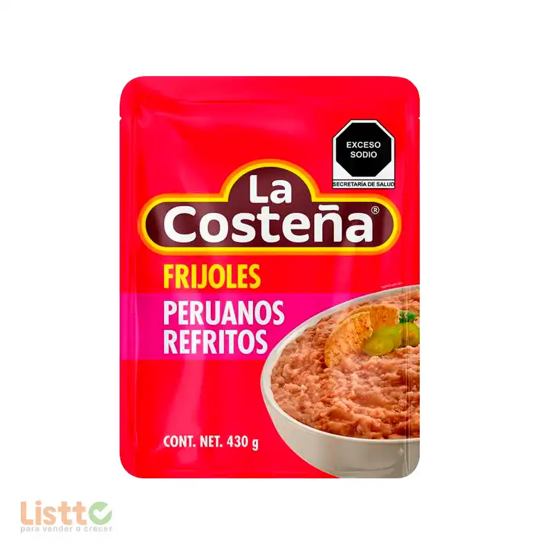 Frijol Peruano Refrito La Costeña Bolsa 430 gr.