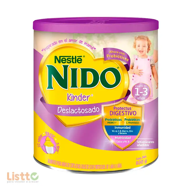 Alimento para niños de corta edad Nido Kinder 1+ Deslactosado lata 800 g