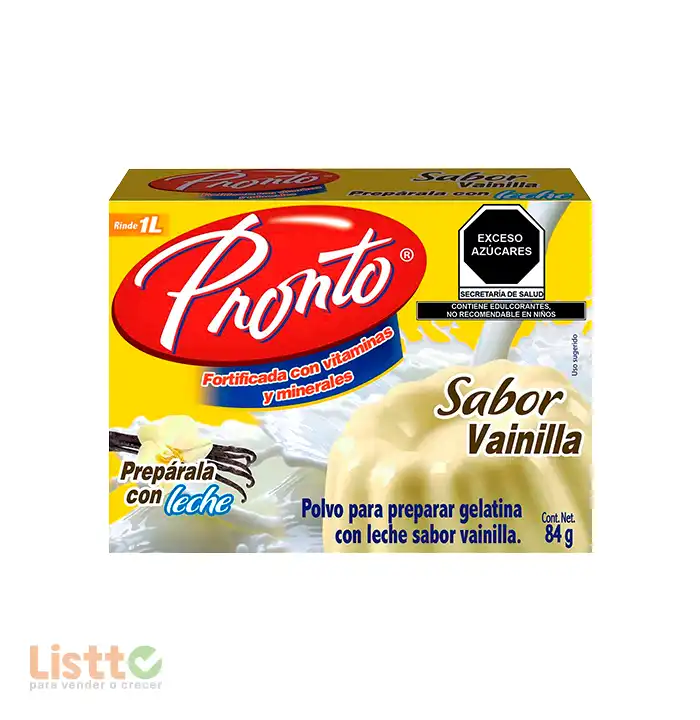 Gelatina Pronto Vainilla Leche 84 Gr.
