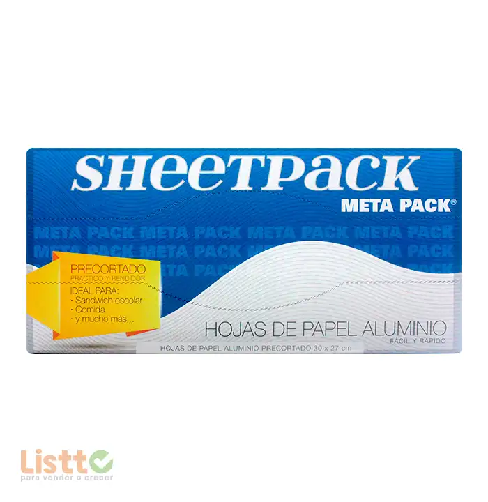 Papel Aluminio Sheetpack Precortado 30x27 200 Hojas