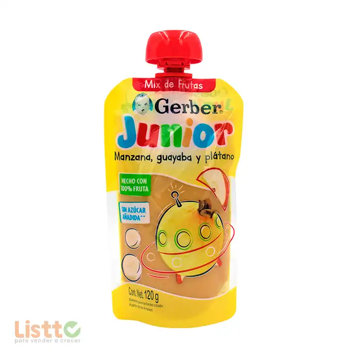 Gerber Junior Manzana Guayaba Plátano Pouch 120 gr.