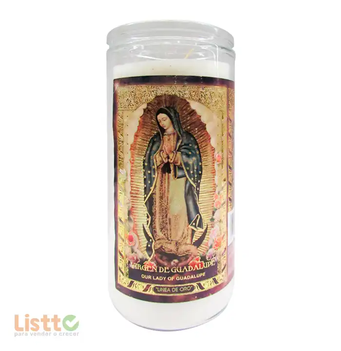 Veladora Mística 14 Dias Virgen de Guadalupe Oro pz.