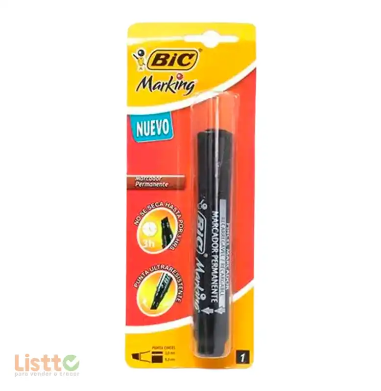Marcador Bic Permanente Marking Negro Pz.