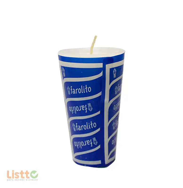 Veladora Profina Farolito Azul Número 4 pz.