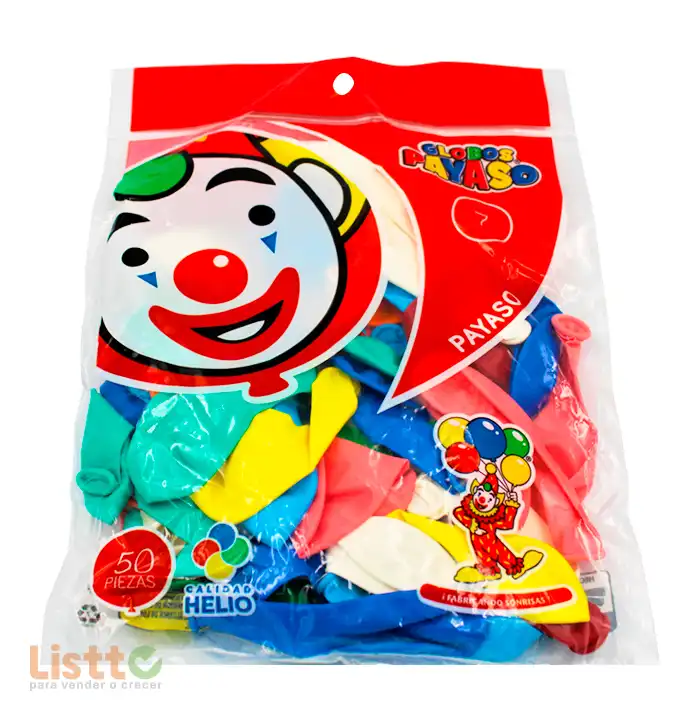 Globo Payaso Surtido Número 7 50 pz.
