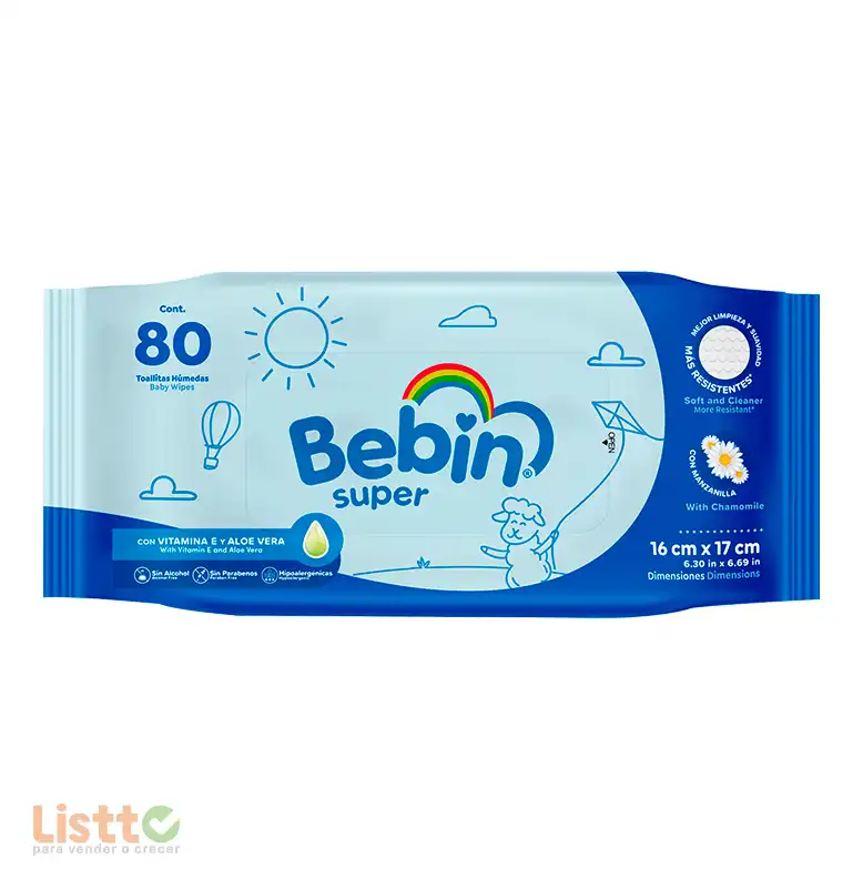 Toallitas Húmedas Bebín Súper 80 pz.