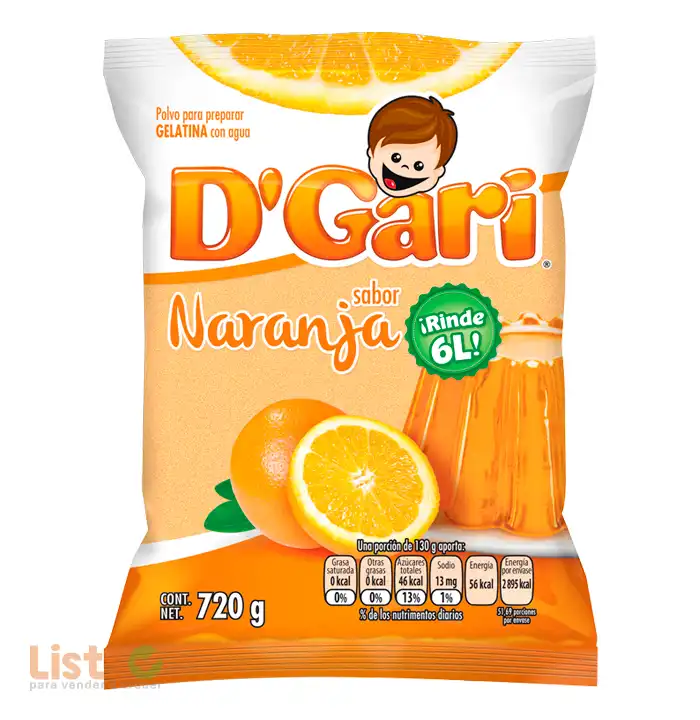 Gelatina D Gari Naranja 720 gr.