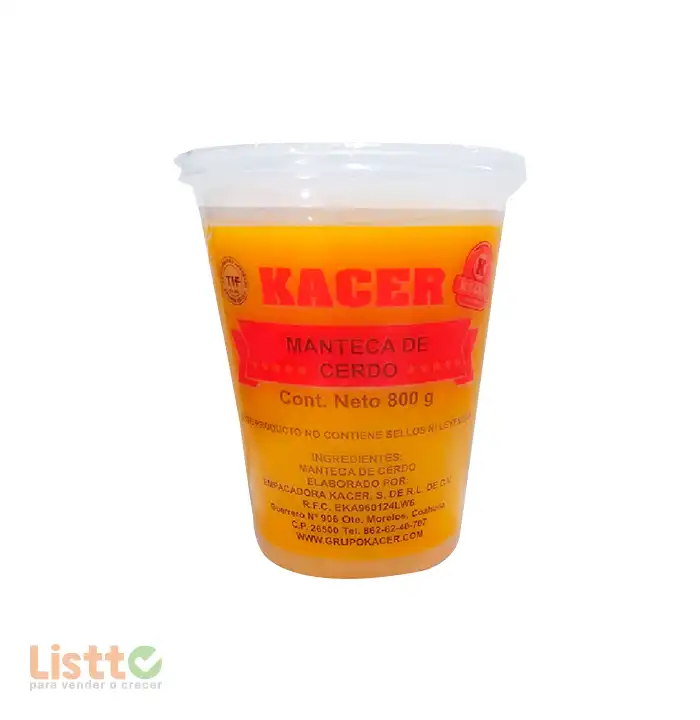 Manteca de Cerdo Kacer 800 gr.