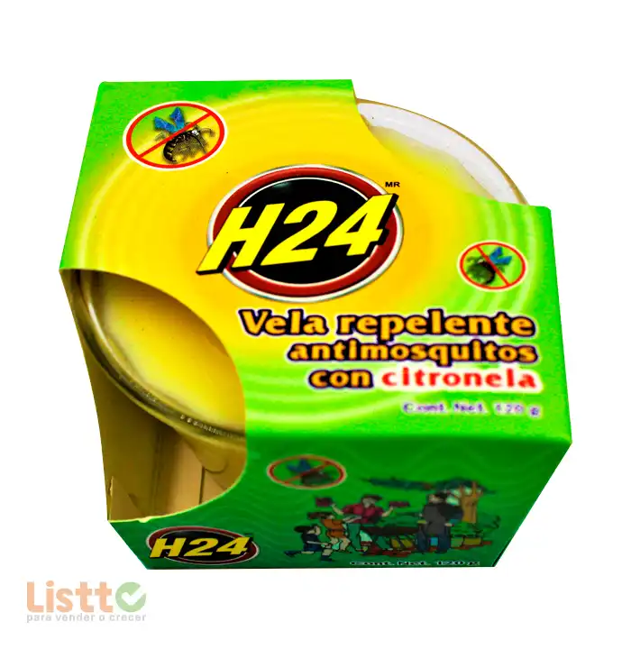 Repelente H-24 Vela con Citronela 160 gr.