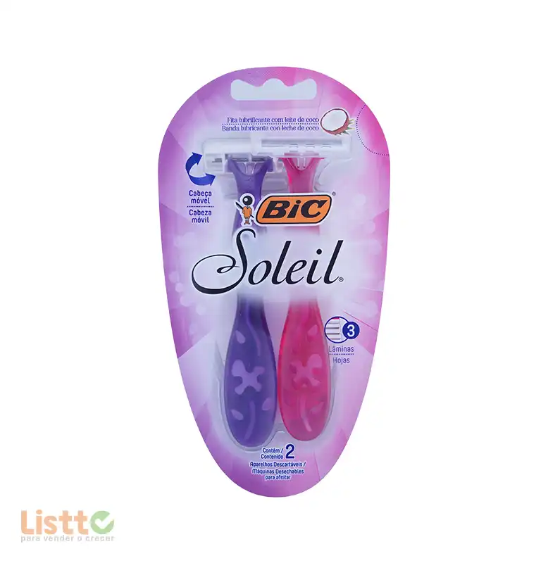Rastrillo Bic Soleil Rosa Morado 2 pz.