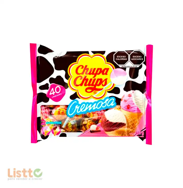 Paleta Chupa Chups Cremosa Yogurt 40 pz.