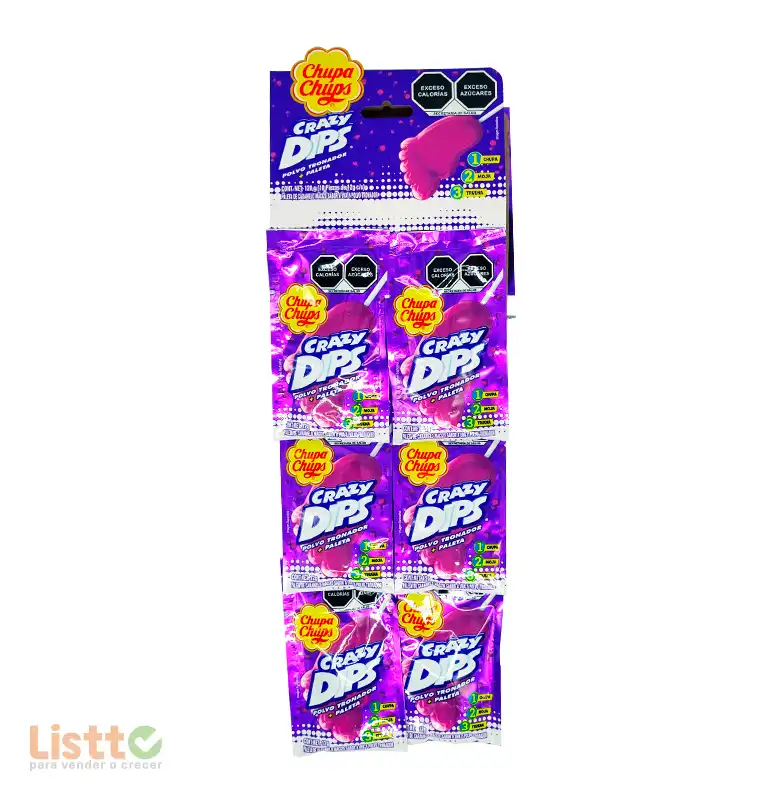 Paleta Chupa Chups Crazy Uva Tira 10 Pz.
