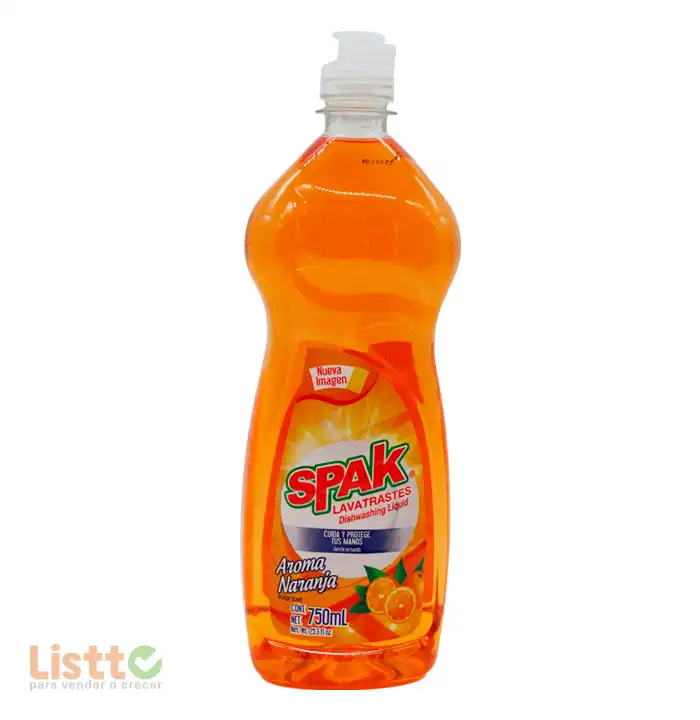 Detergente Spak Naranja Líquido 750 ml.