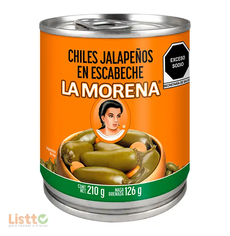 Chiles Jalapeños Enteros La Morena 210 gr.