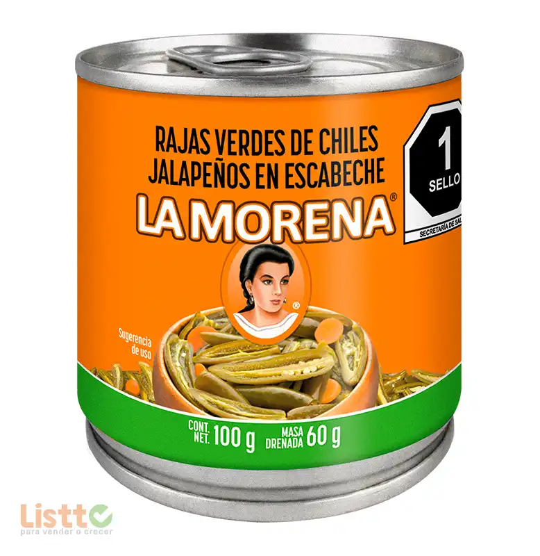 Chiles Jalapeños Rajas La Morena 100 gr.