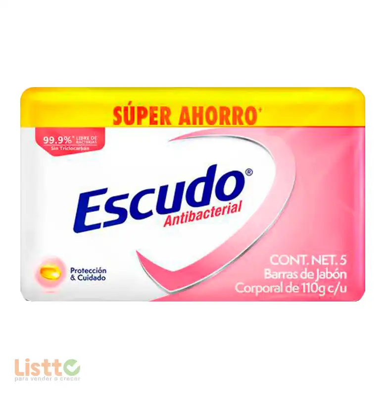 Jabón de Tocador Escudo Rosa 5/110 Gr.