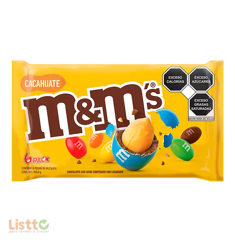Chocolate M & M Cacahuate 6/44.3 gr.