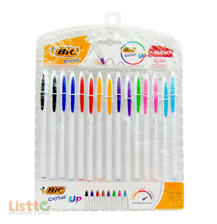 Pluma Bic Cristal Up Surtido 15 pz.
