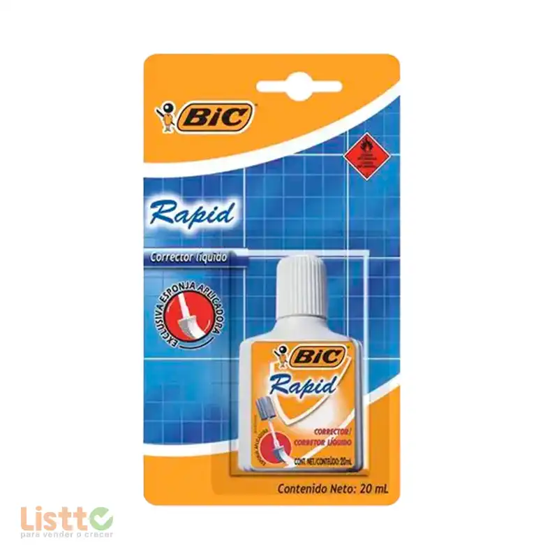 Corrector Bic Rapid con Esponja Pz.
