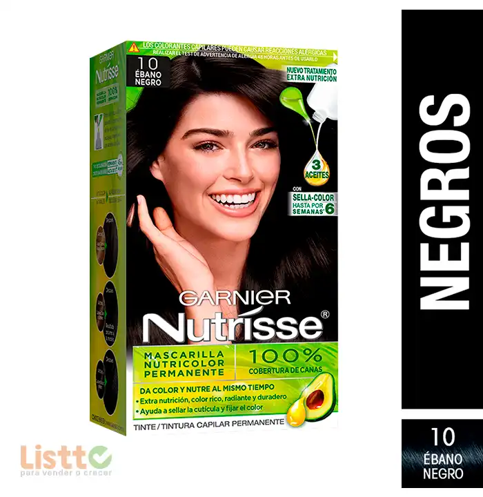 Tinte Nutrisse Ébano Negro Número 10 pz.