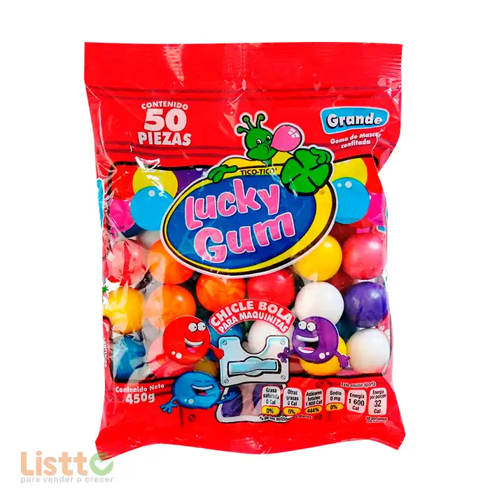 chicle Lucky Gum Bola Grande 50 Pz.