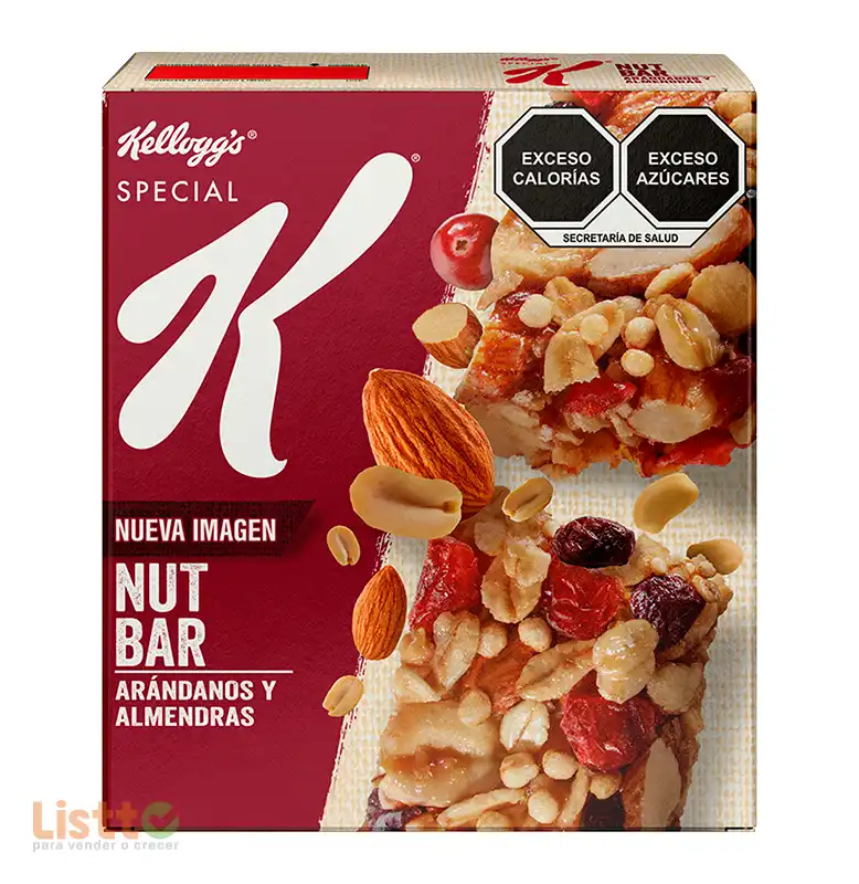 Barra Kelloggs Special K Nut Arándanos y Almendras 165 gr.